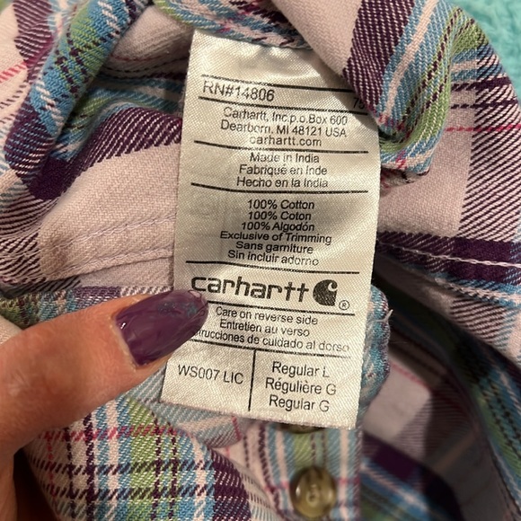 🔥Carhartt Women’s Blue Plaid Shirt🔥 - Picture 6 of 6